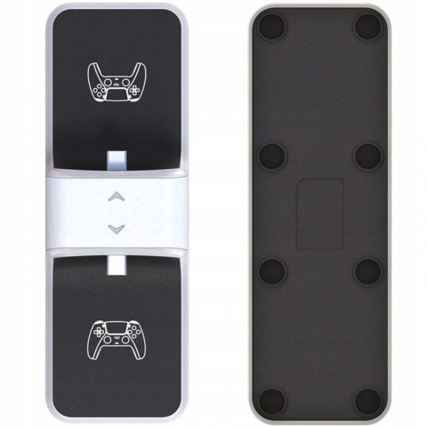 Statie de incarcare controller PS5 Honcam, stand dublu, incarcare rapida, indicator incarcare, Alb/Negru [7]