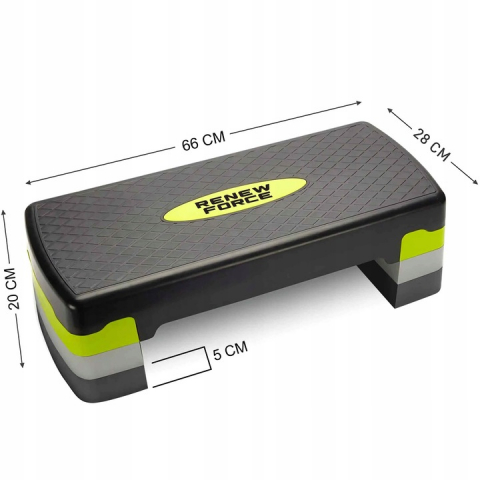 Stepper ajustabil Renew Force, pentru fitness, aerobic si cardio, 3 niveluri de inaltime, 66x28 cm [2]