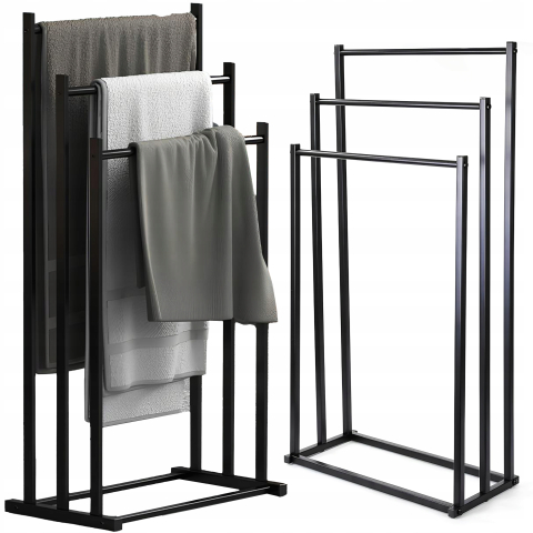Suporturi si accesorii de baie - https://www.beststoreonline.ro/suport-pentru-prosoape-newevo-metal-3-brate-negru-84x41x21-5cm.html