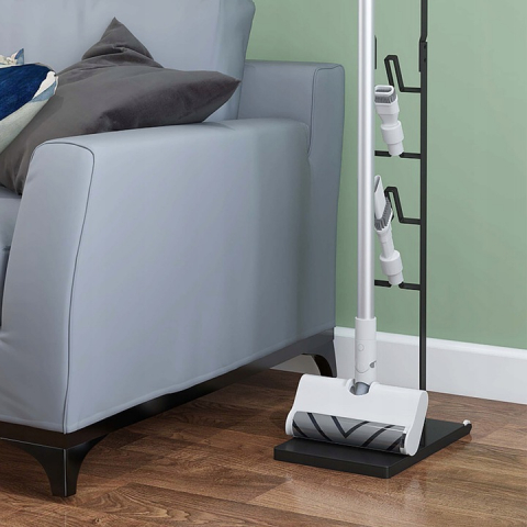 Suport Premium Pentru Aspirator Dyson, V15 V12 V11 V10 V8 V7 V6 5GEN, NewEvo®, Montaj Fara Gauri in Pereti, Instalare Rapida, Constructie Stabila, Economisire Spatiu, 126x22x28.5 cm, Negru [4]
