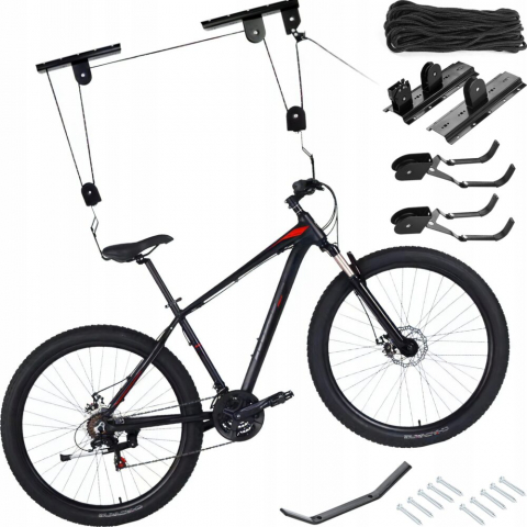 Suport suspendat Renew Force pentru depozitarea bicicletei, cu prindere in tavan, sarcina maxima suportata 20 Kg, Negru [3]
