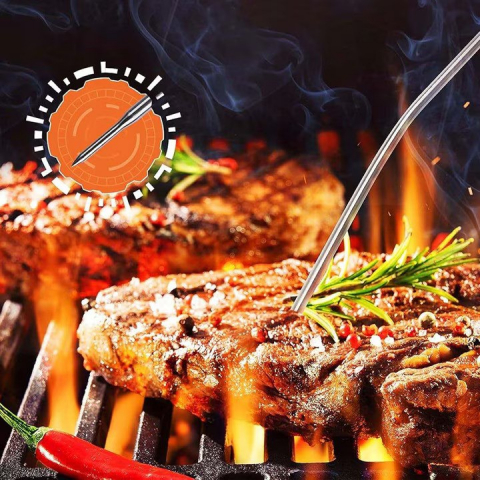 Termometru Digital de Bucatarie NewEvo®, pentru Carne, Lichide, Display Touch Screen, Functie Citire Rapida, Temporizator, Alarma, 8 Tipuri de Carne, 5 Trepte Gatire, Suport Magnetic, Sonda Digitala, Cablu 122 cm, Gratar, Cuptor, BBQ, Argintiu [7]
