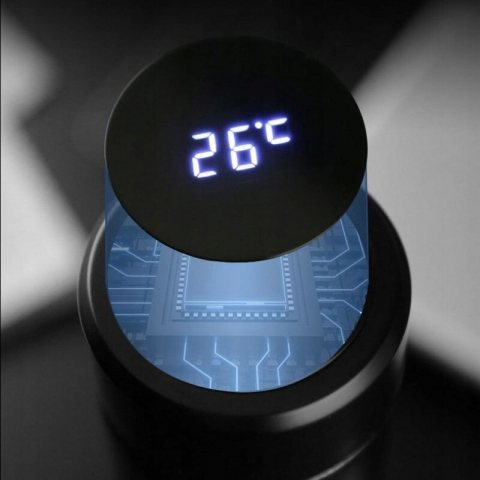 Termos smart cu Ecran LED pentru cafea/ ceai, sita infuzor, indicator temperatura, otel inoxidabil, 500ml [7]