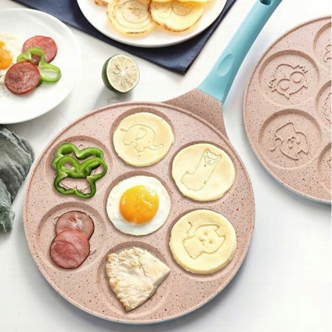 Tigaie Clatite NewEvo, 7 Forme Animale, Din Otel Acoperit Cu Ceramica, Diametru Tigaie 25cm, Diametru Clatita 7.5, atat pentru aragazul normal cat si pentru cel cu inductie [2]