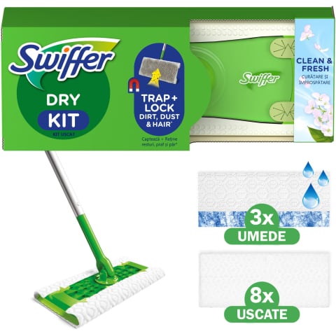 Maturi, mopuri si galeti - https://www.beststoreonline.ro/trusa-de-baza-cu-mop-uscat-umed-swiffer-trap-lock-1-mop-8-rezerve-lavete-uscate-3-rezerve-lavete-umede.html