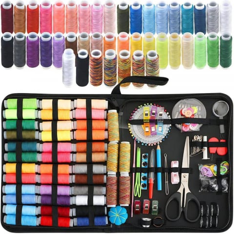 Trusa de Croitorie DexXer, Ace Cusut, Papiote Colorate, Foarfeca, Geanta transport si Accesorii, 226 Piese [1]
