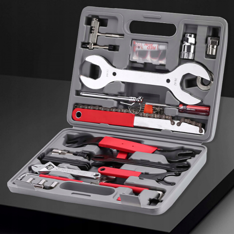 Trusa Scule Bicicleta NewEvo, 44 De Elemente, Ideal Pentru Atelierul Profesional Si Garajul Amatorilor, Contine Toate Uneltele Necesare Pentru Repararea Bicicletelor, Argintiu [5]