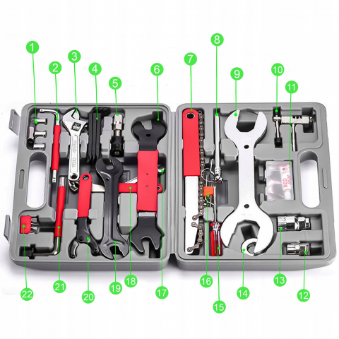 Trusa Scule Bicicleta NewEvo, 44 De Elemente, Ideal Pentru Atelierul Profesional Si Garajul Amatorilor, Contine Toate Uneltele Necesare Pentru Repararea Bicicletelor, Argintiu [4]
