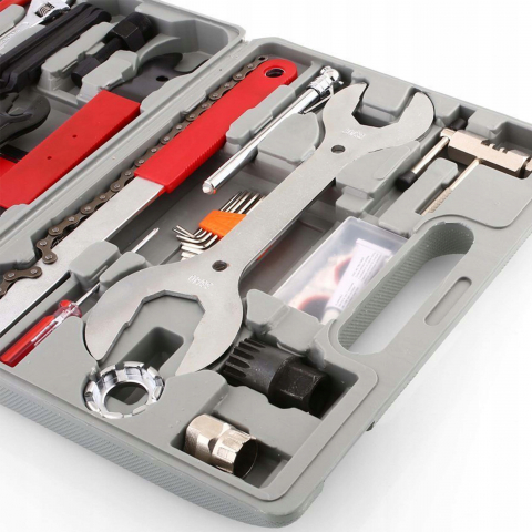 Trusa Scule Bicicleta NewEvo, 44 De Elemente, Ideal Pentru Atelierul Profesional Si Garajul Amatorilor, Contine Toate Uneltele Necesare Pentru Repararea Bicicletelor, Argintiu [3]