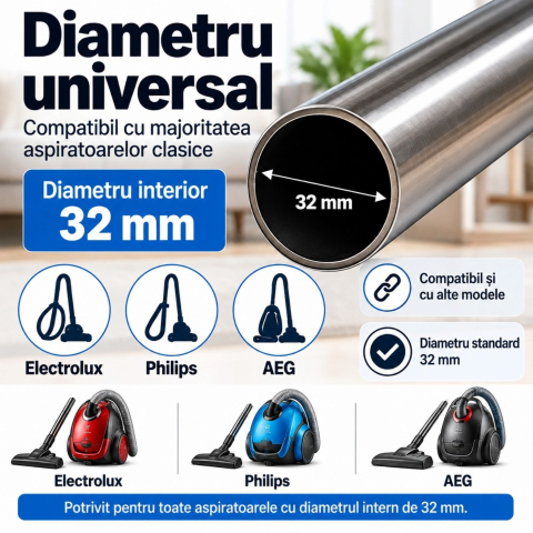 [https://www.beststoreonline.ro/tub-telescopic-aspirator-newevo-din-o%C8%9Bel-inoxidabil-universal-32-mm-extensibil-60-100-cm-compatibil-cu-electrolux-philips-%C8%99i-aeg-reglabil-rezistent-pentru-aspiratoare-clasice.html](https://www.beststoreonline.ro/tub-telescopic-aspirator-newevo-din-o%C8%9Bel-inoxidabil-universal-32-mm-extensibil-60-100-cm-compatibil-cu-electrolux-philips-%C8%99i-aeg-reglabil-rezistent-pentru-aspiratoare-clasice.html) [1]