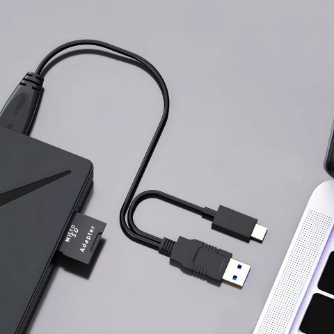 Unitate DVD CD RW externa portabila NewEvo, Port Usb C, Hub USB 3.0, Cititor de carduri SD, Disk Burner, Reader DVD Player pentru Windows 10, Laptop, PC, Negru [7]