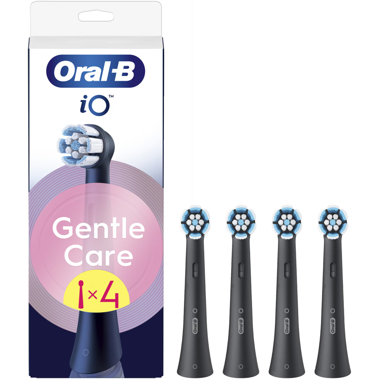 Rezerve periuta de dinti electrica Oral-B iO Gentle Care, compatibile doar cu seria iO, Negru, 4 buc