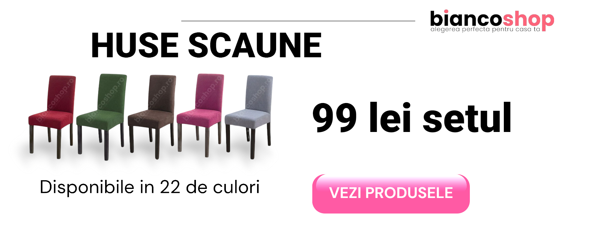 Huse de Scaune Cocolino – set de 6 huse elastice, moi și călduroase, disponibile în 22 de culori. Protejează și înfrumusețează scaunele, oferindu-le un aspect elegant. Setul de 6 huse costă doar 99 lei!