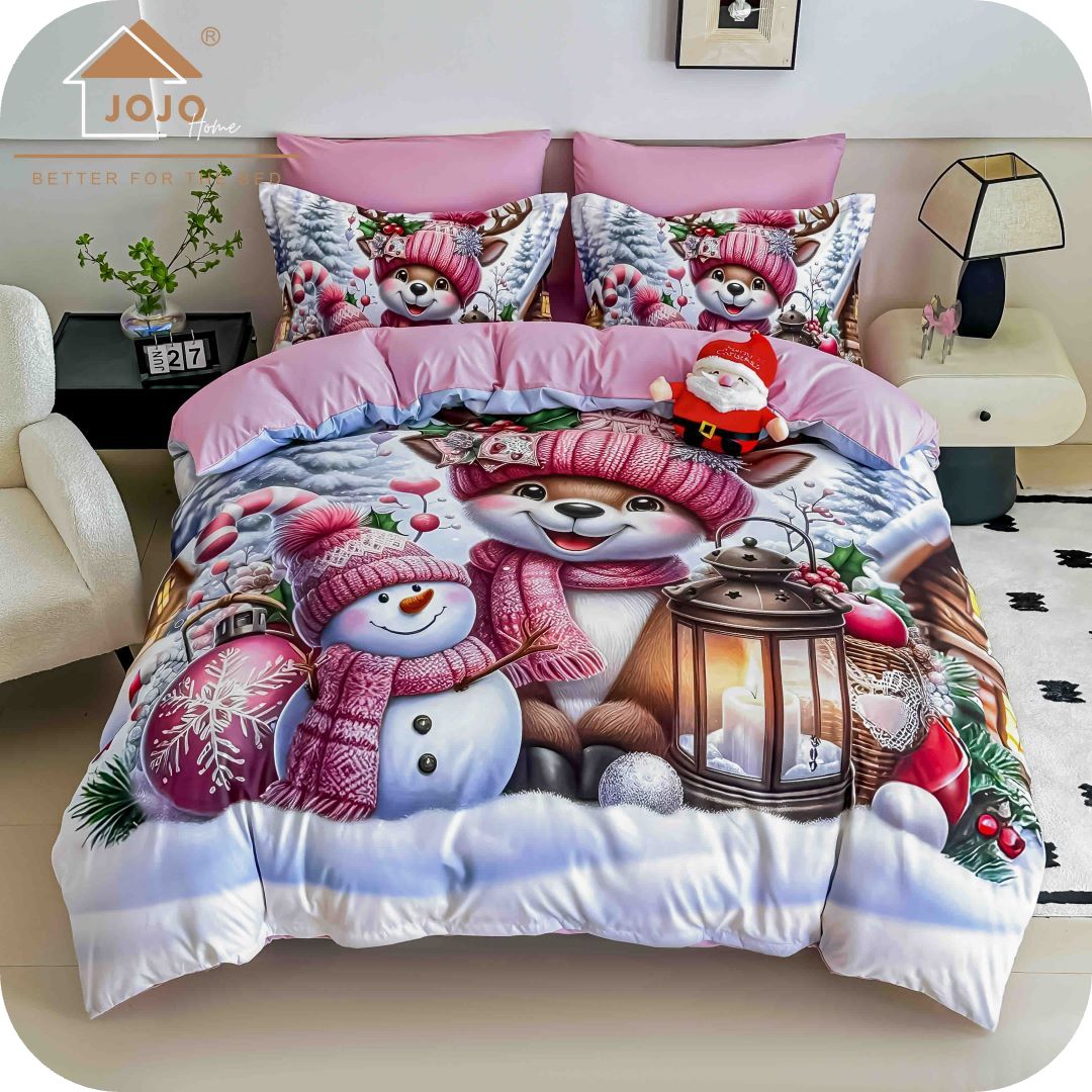 Lenjerii Craciun  imprimeuri 5D cu Elastic 6 piese