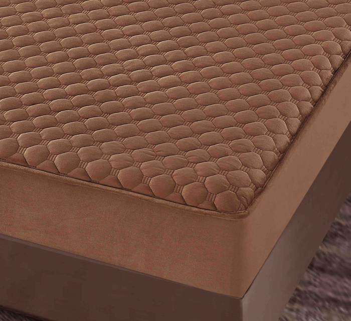 Husa Matlasata Tip Topper Catifea Maro pentru Pat 160x200cm + 2 Fete de Perna 50x70cm - Huse de Pat Confortabile si Elegante [3]