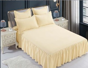 Set Lenjerie de Pat cu Volan, Uni, Finet Gros, 6 piese, Jojo [2]