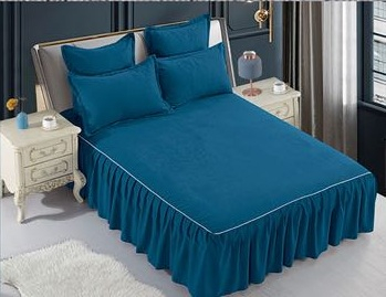 Set Lenjerie de Pat cu Volan, Uni, Finet Gros, 6 piese, Jojo [2]