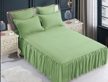 Set Lenjerie de Pat cu Volan, Uni, Finet Gros, 6 piese, Jojo [2]