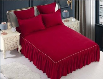 Set Lenjerie de Pat cu Volan, Uni, Finet Gros, 6 piese, Jojo [2]