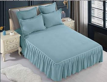 Set Lenjerie de Pat cu Volan, Uni, Finet Gros, 6 piese, Jojo [2]