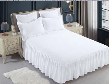 Set Lenjerie de Pat cu Volan, Uni, Finet Gros, 6 piese, Jojo [2]