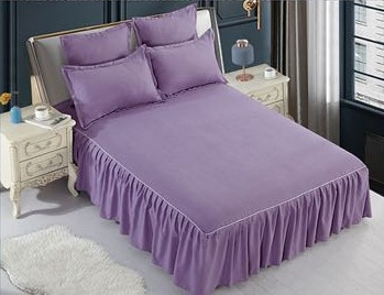 Set Lenjerie de Pat cu Volan, Uni, Finet Gros, 6 piese, Jojo [2]