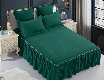 Set Lenjerie de Pat cu Volan, Uni, Finet Gros, 6 piese, Jojo [2]