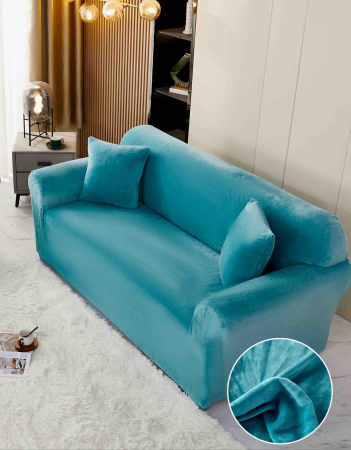 Huse Canapea 2 prs. - Husă Catifea Premium pentru Canapea 2 Locuri – mărimea M (130-180 cm) Turcoaz