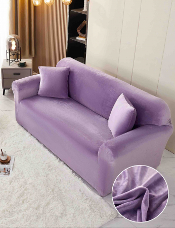 Huse Canapea 3 prs. - Husă Catifea Premium pentru Canapea 3 Locuri – Mărimea L  (180-230 cm) Lila