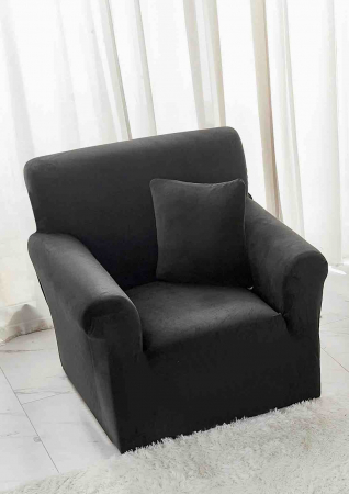 HUSE CANAPEA/COLTAR/FOTOLII - Husă Catifea Premium pentru Fotoliu  Negru