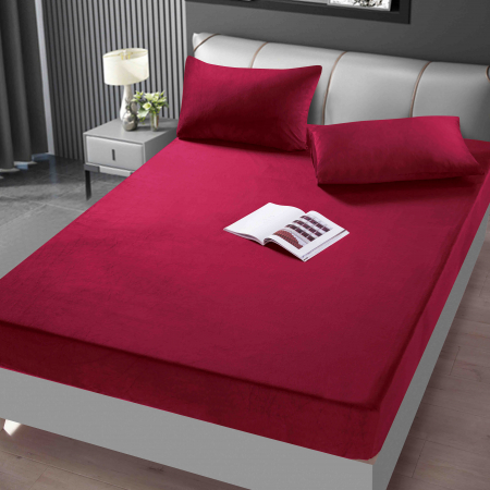 HUSE DE PAT CU ELASTIC - Husa de Pat,Catifea cu Elastic+2 Fete Perna