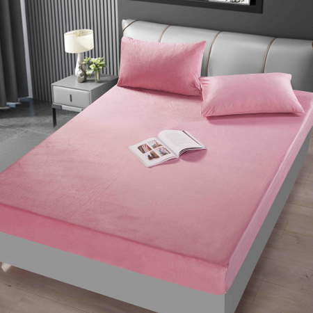 HUSE DE PAT CU ELASTIC - Husa de Pat,Catifea cu Elastic+2 Fete Perna