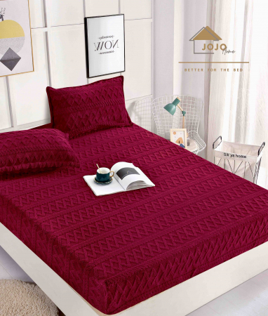 HUSE DE PAT CU ELASTIC - Husa De Pat, Tricot Cu Elastic +2 Fete De Perna