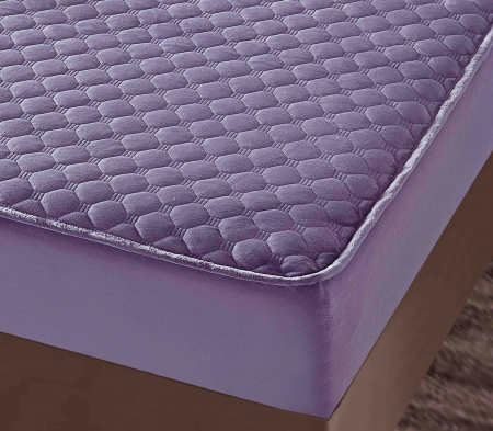 Husa Matlasata Tip Topper Catifea Mov pentru Pat 160x200cm + 2 Fete de Perna 50x70cm - Huse de Pat Confortabile si Elegante [2]