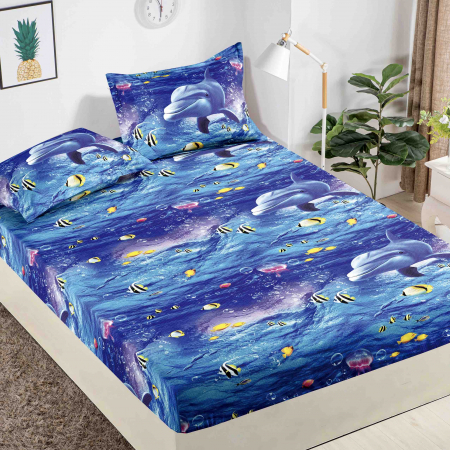 Huse Pat 160X200 cm - Husa Pat 160x200cm, cu Elastic si 2 fete Perna, Jojo