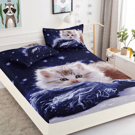 Huse Pat 160X200 cm - Husa Pat 160x200cm, cu Elastic si 2 fete Perna, Jojo