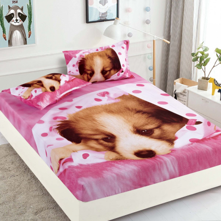 HUSE DE PAT CU ELASTIC - Husa Pat 160x200cm, cu Elastic si 2 fete Perna, Jojo