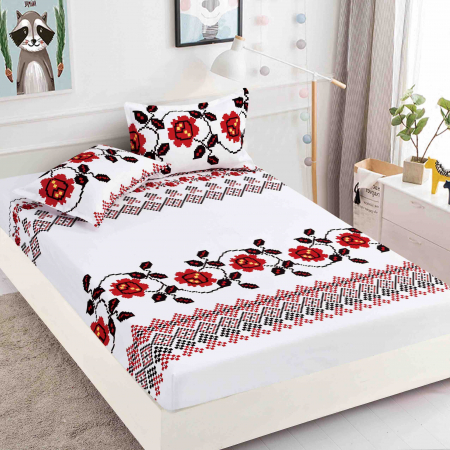Huse Pat 160X200 cm - Husa Pat 160x200cm, cu Elastic si 2 fete Perna, Jojo