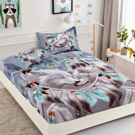 Huse Pat 160X200 cm - Husa Pat 160x200cm, cu Elastic si 2 fete Perna, Jojo