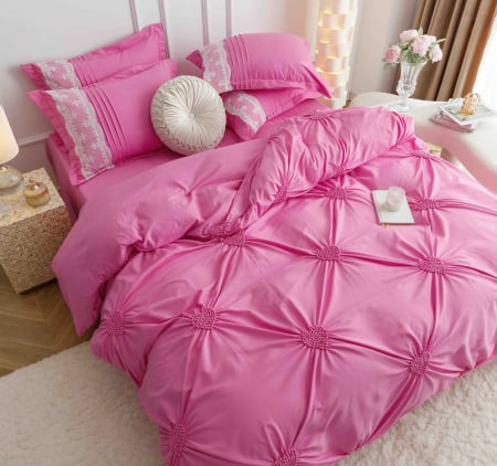 LENJERII  PAT PPREMIUM - Lenjerie Bumbac Premium 6 Piese, cu Inimi Brodate,