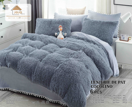 Lenjerii Cocolino 6 piese - Lenjerie Cocolino Fluffy Pufoasa, 2 pers, 6 piese