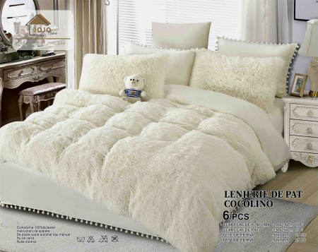 Lenjerii Cocolino 6 piese - Lenjerie Cocolino Fluffy Pufoasa, 2 pers, 6 piese