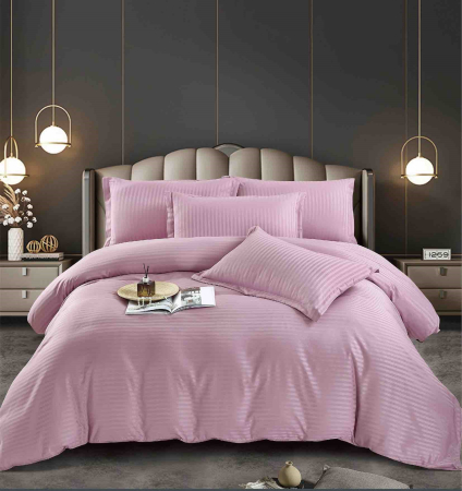 Lenjerii Damasc 1 Persoana - lenjerie pat 1 persoana damasc finetat 4 piese roz biancoshop