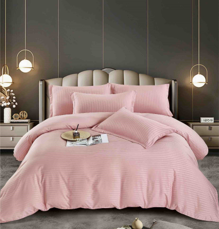 Lenjerii Damasc 1 Persoana - lenjerie pat 1 persoana damasc finetat 4 piese roz biancoshop