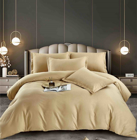 Lenjerii Damasc 1 Persoana - lenjerie pat 1 persoana damasc finetat 4 piese crem  biancoshop