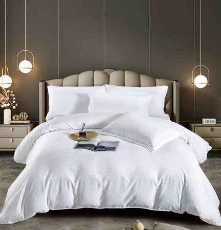 Lenjerii Damasc 1 Persoana - lenjerie pat 1 persoana damasc finetat 4 piese alb biancoshop