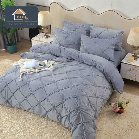 Lenjeri Catifea 4 pcs - Lenjerie de Pat Catifea, 4 Piese Cu Inimi Brodate