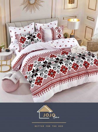 Lenjerii Pat cu Elastic - Lenjerie de Pat cu Elastic ,Finet 6 Piese, Pat Dublu,
