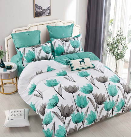 Cearceaf cu Elastic - lenjerie pat dublu cu elastic finet 6 piese biancoshop