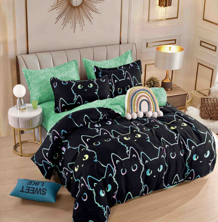 Lenjerii Pat, Bumbac-Finet Premium, 2 Persoane - lenjerie pat dublu fara elastic finet 6 piese biancoshop